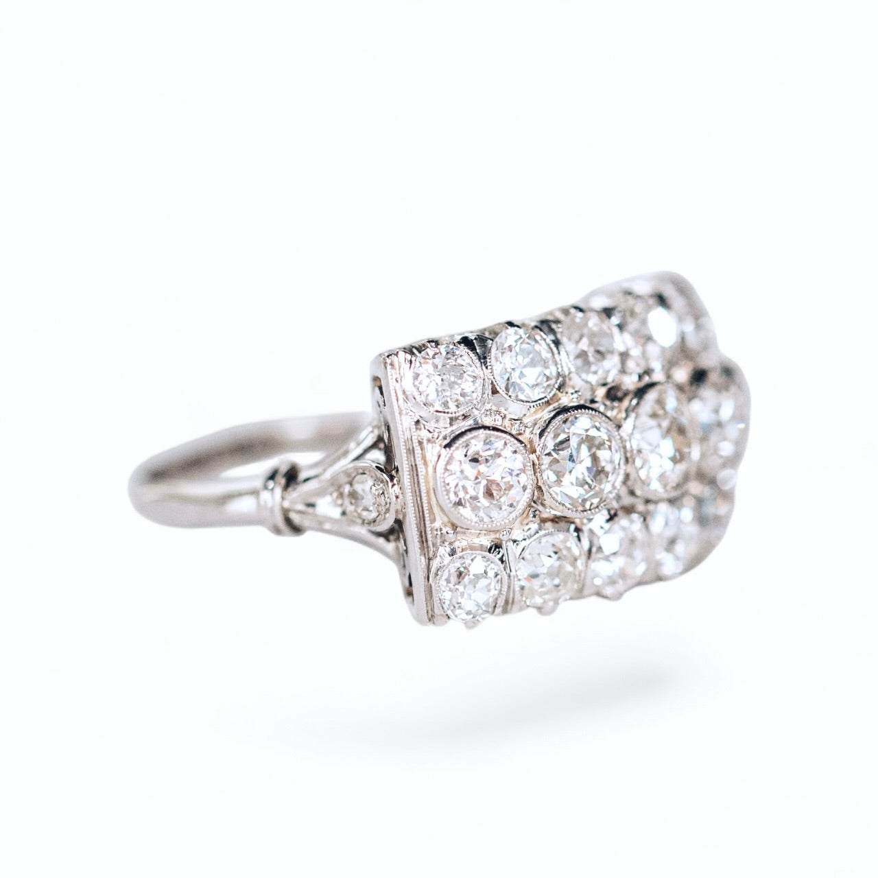 Antique 3.65 CTW Platinum Diamond Ring: GIA Appraisal Included