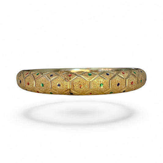14K Multicolored Enamel Bangle