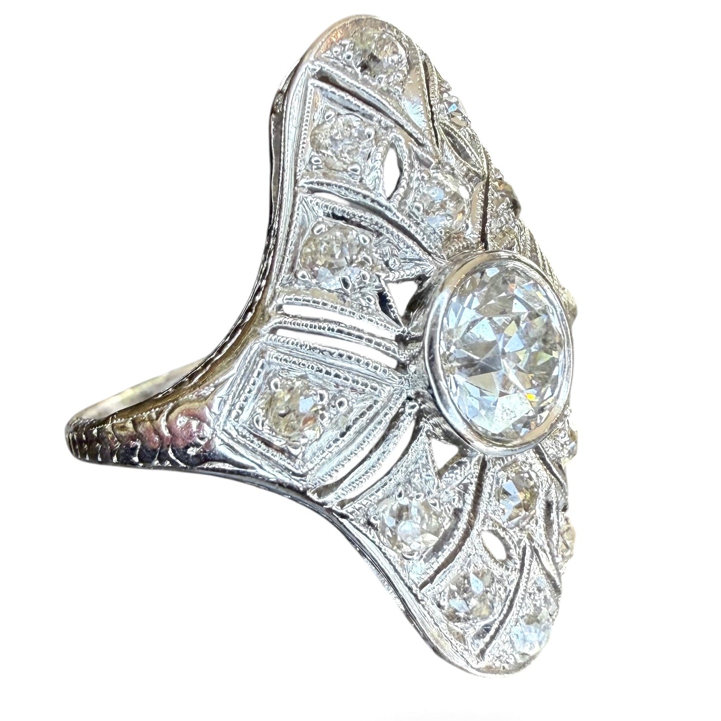 Platinum Antique Art Deco 1.59 CTW Diamond Ring- Includes GIA Appraisal