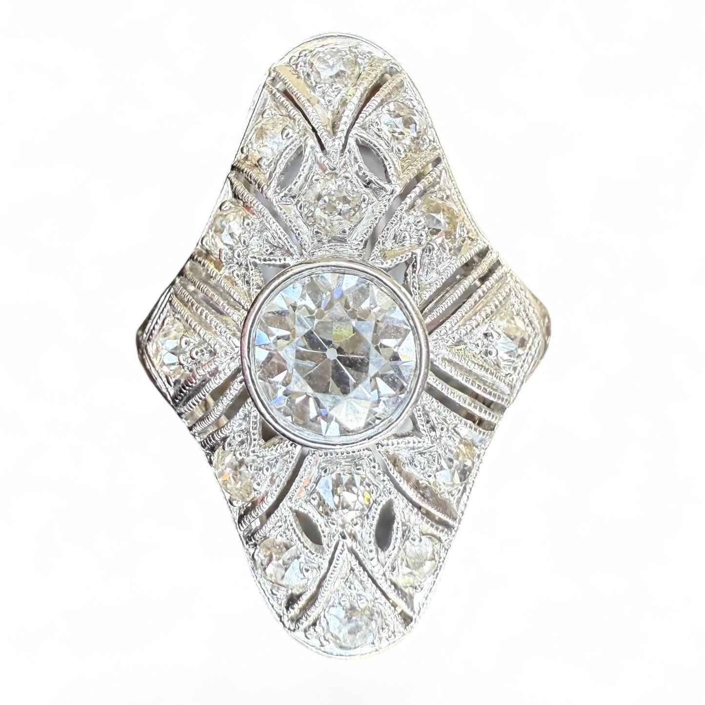 Platinum Antique Art Deco 1.59 CTW Diamond Ring- Includes GIA Appraisal