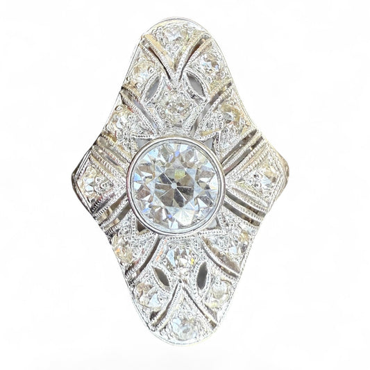 Platinum Antique Art Deco 1.59 CTW Diamond Ring- Includes GIA Appraisal