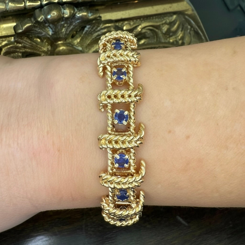Estate 14k Sapphire Bracelet-Includes GIA Appraisal