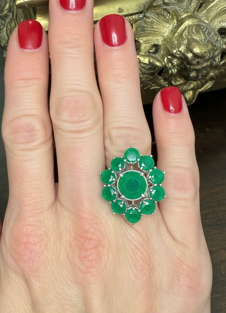 14k 9.048 CTW Emerald Cocktail or Engagement Ring-Includes GIA Appraisal