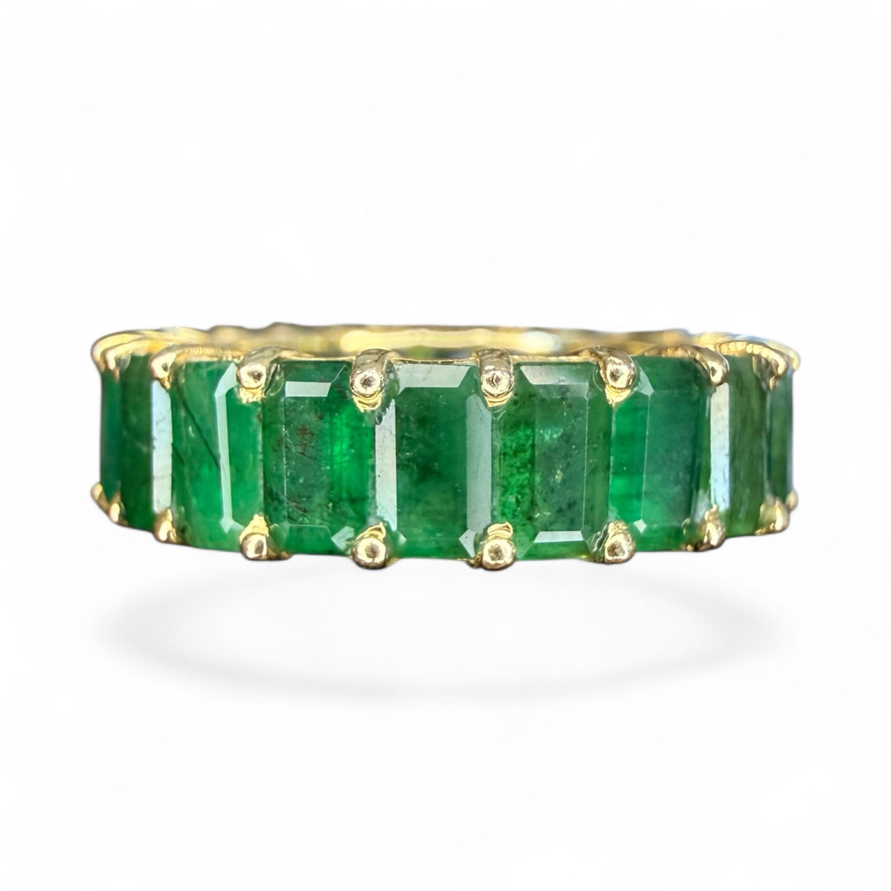 14k 5.66 CTW Emerald Eternity Band