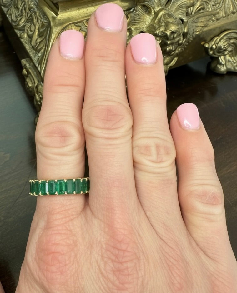 14k 5.66 CTW Emerald Eternity Band