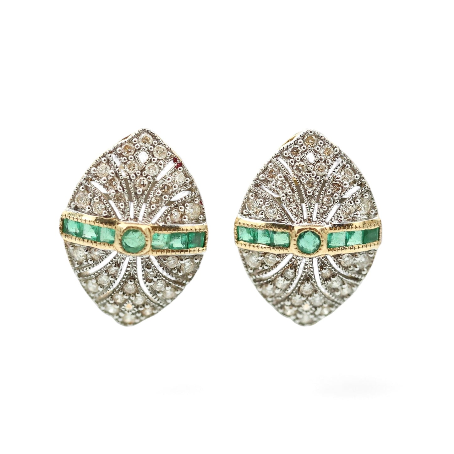 Art Deco Style Emerald and Diamond Earrings-includes GIA Appraisal Report