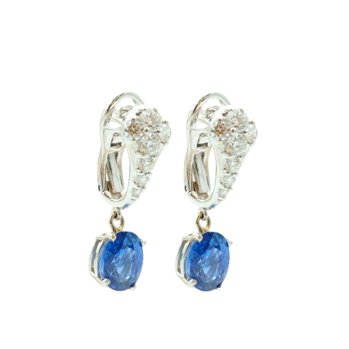 Antique Sapphire and Diamond Earrings-GIA Appraisal Included