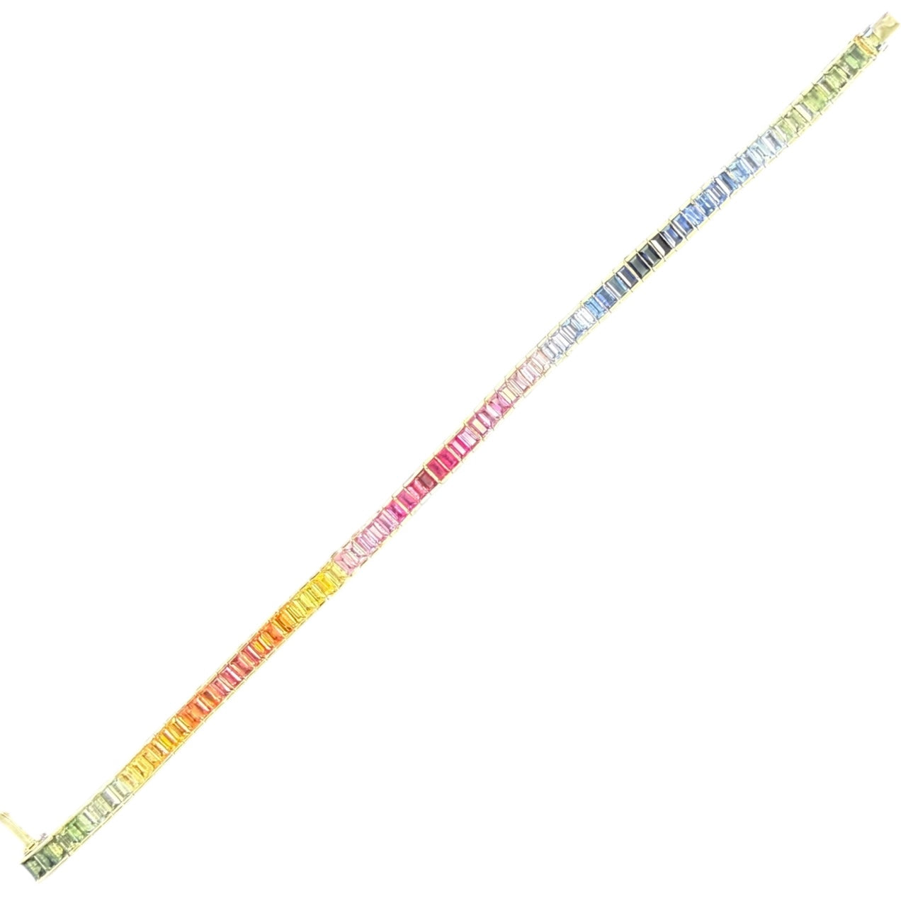 14k EFFY Multi-Color Rainbow Sapphire and Diamond Bracelet