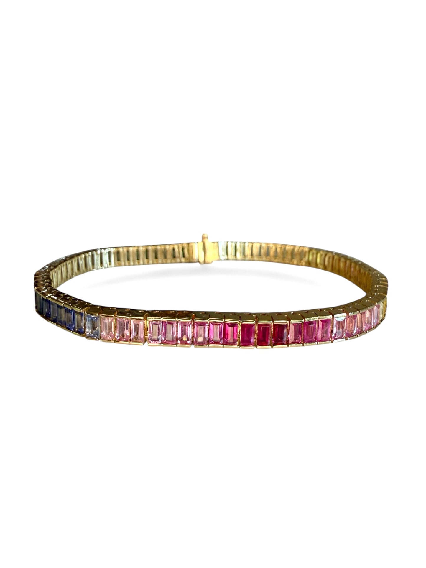 14k EFFY Multi-Color Rainbow Sapphire and Diamond Bracelet