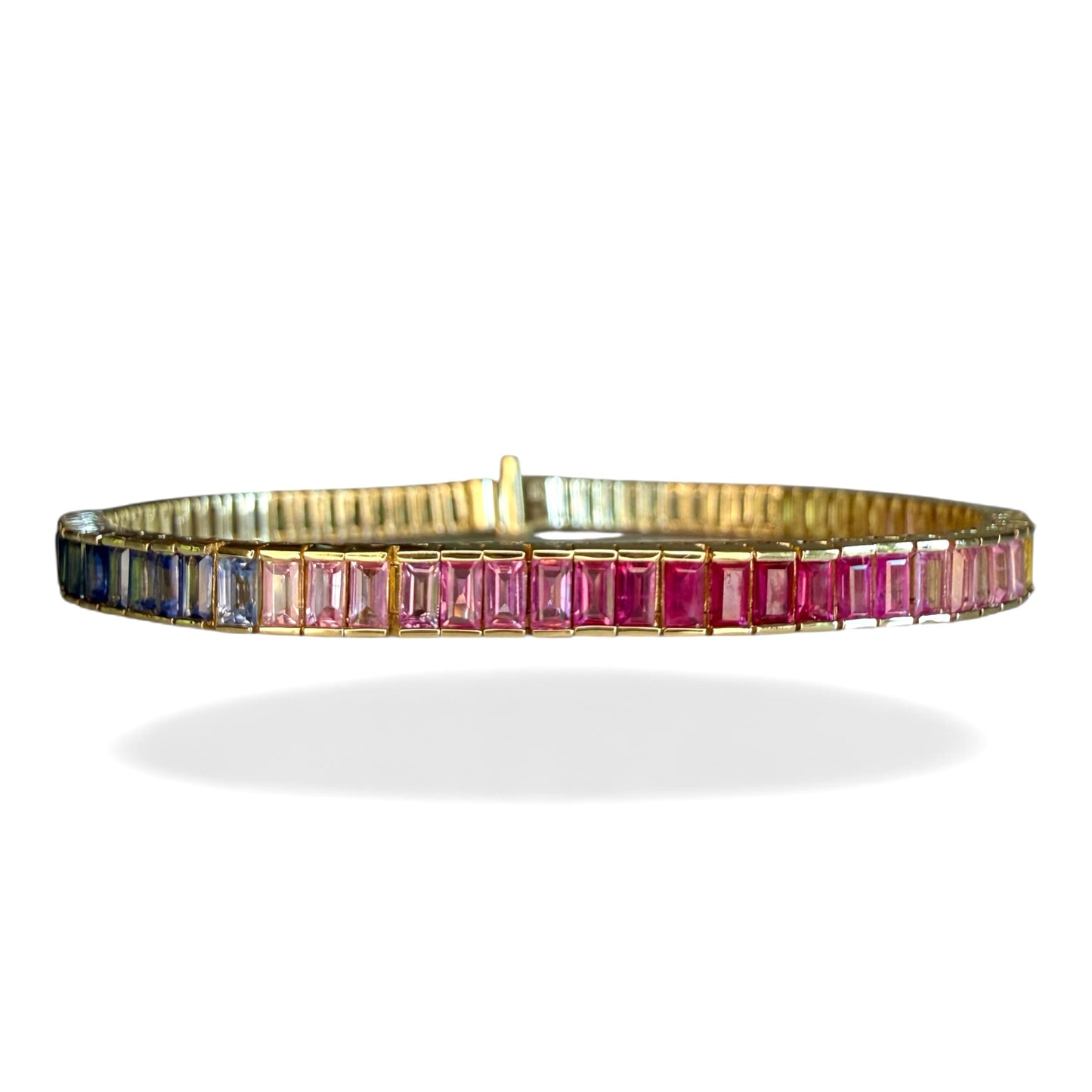 14k EFFY Multi-Color Rainbow Sapphire and Diamond Bracelet