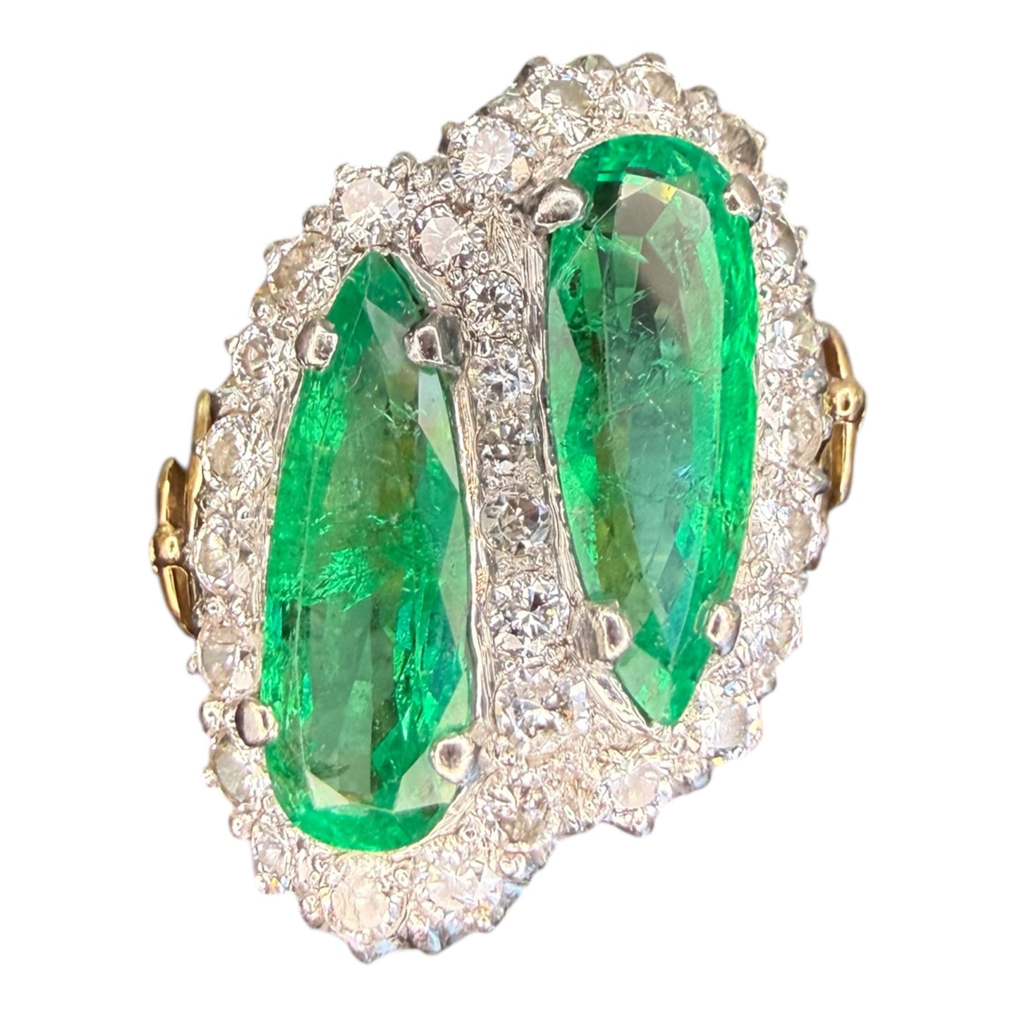 14k 5.00 CTW Colombian Emerald and 1 CTW Diamond Ring-INCLUDES GIA CERT ON EMERALD