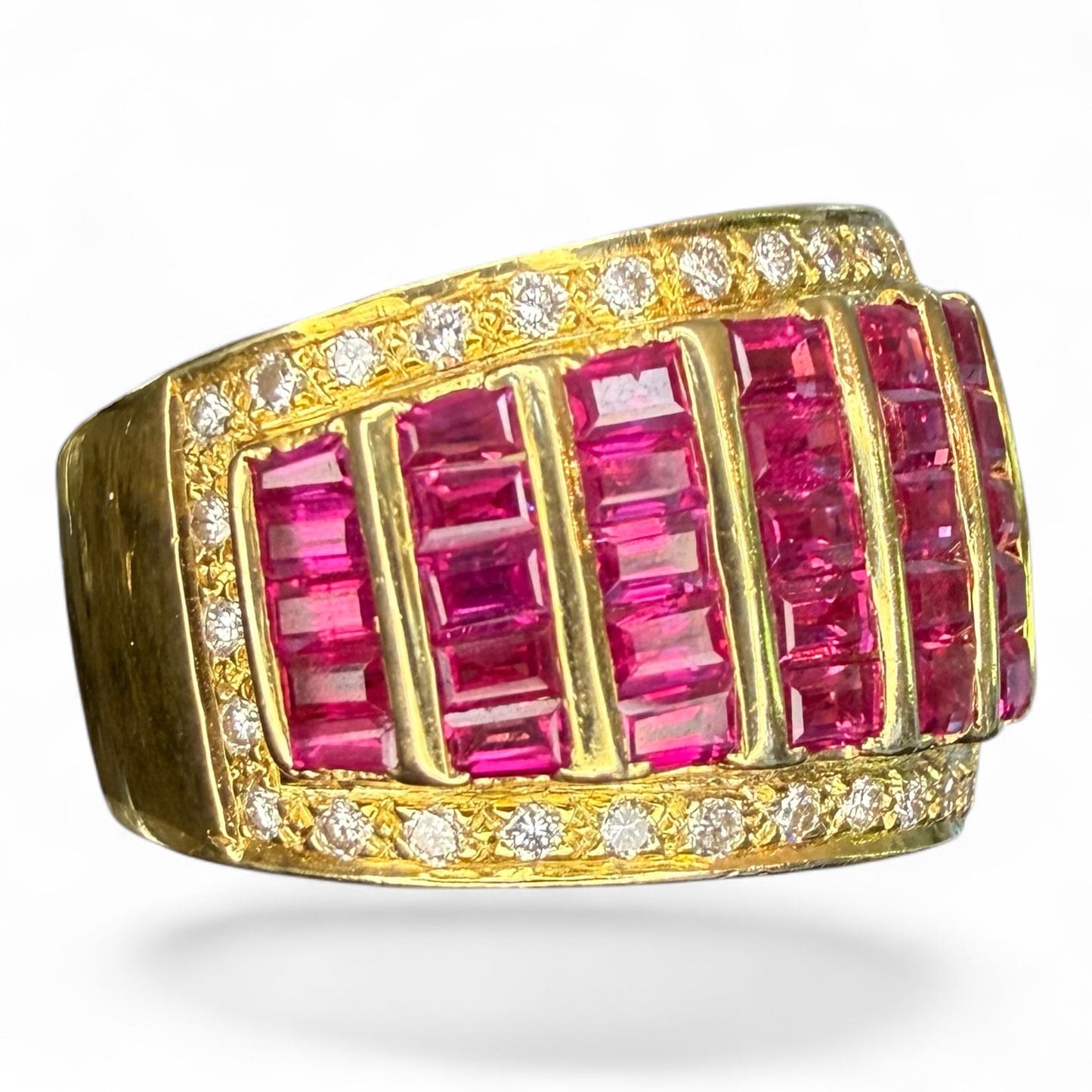 18k Estate 3.00 CTW Ruby and .40 CTW Diamond Band
