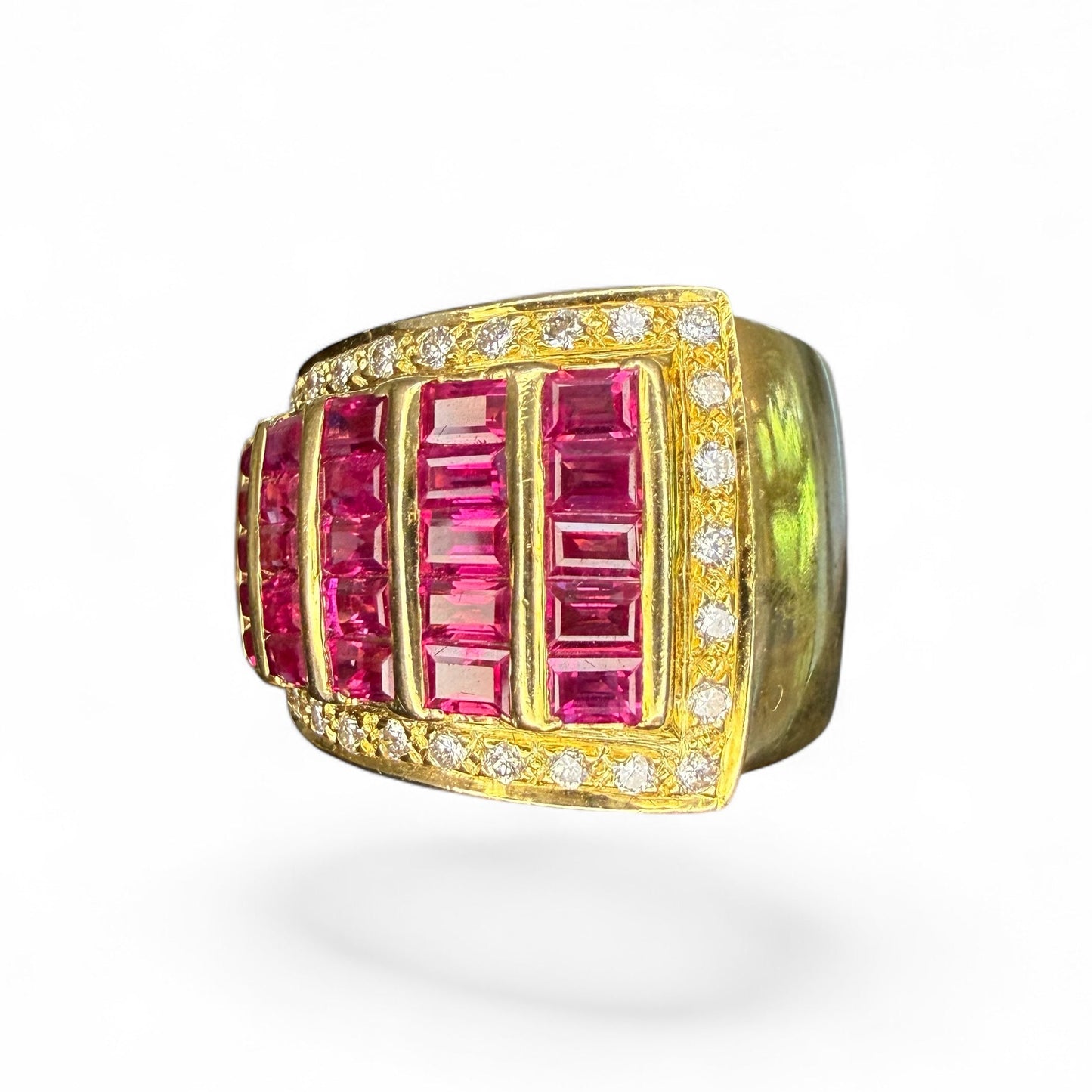 18k Estate 3.00 CTW Ruby and .40 CTW Diamond Band