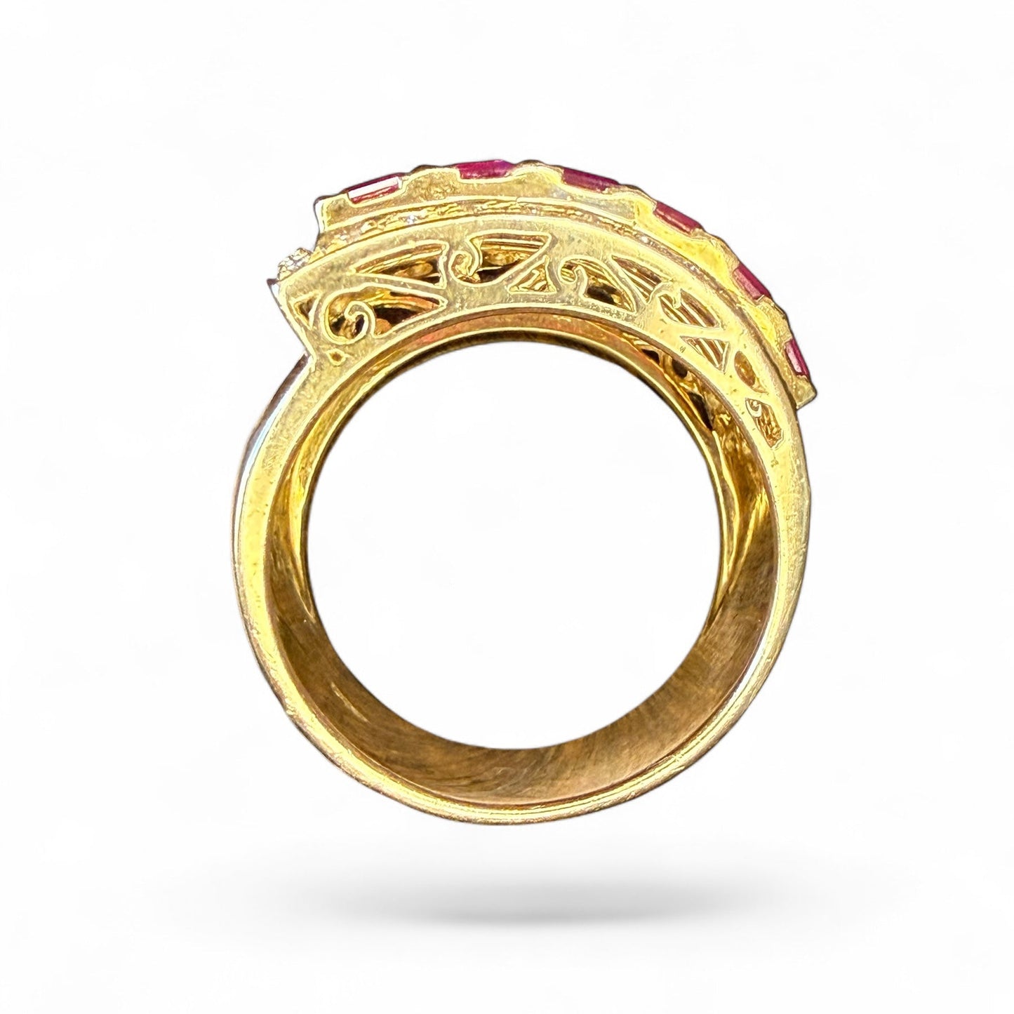 18k Estate 3.00 CTW Ruby and .40 CTW Diamond Band