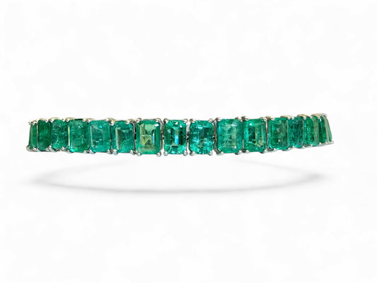 Platinum 28 Carat Emerald Bracelet-GIA Appraisal Included