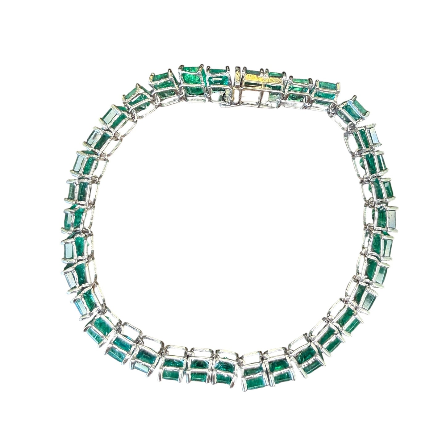 Platinum 28 Carat Emerald Bracelet-GIA Appraisal Included