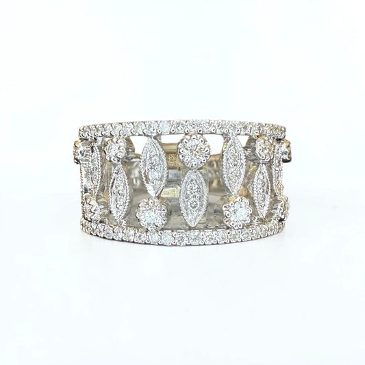 14k White Gold Diamond Band